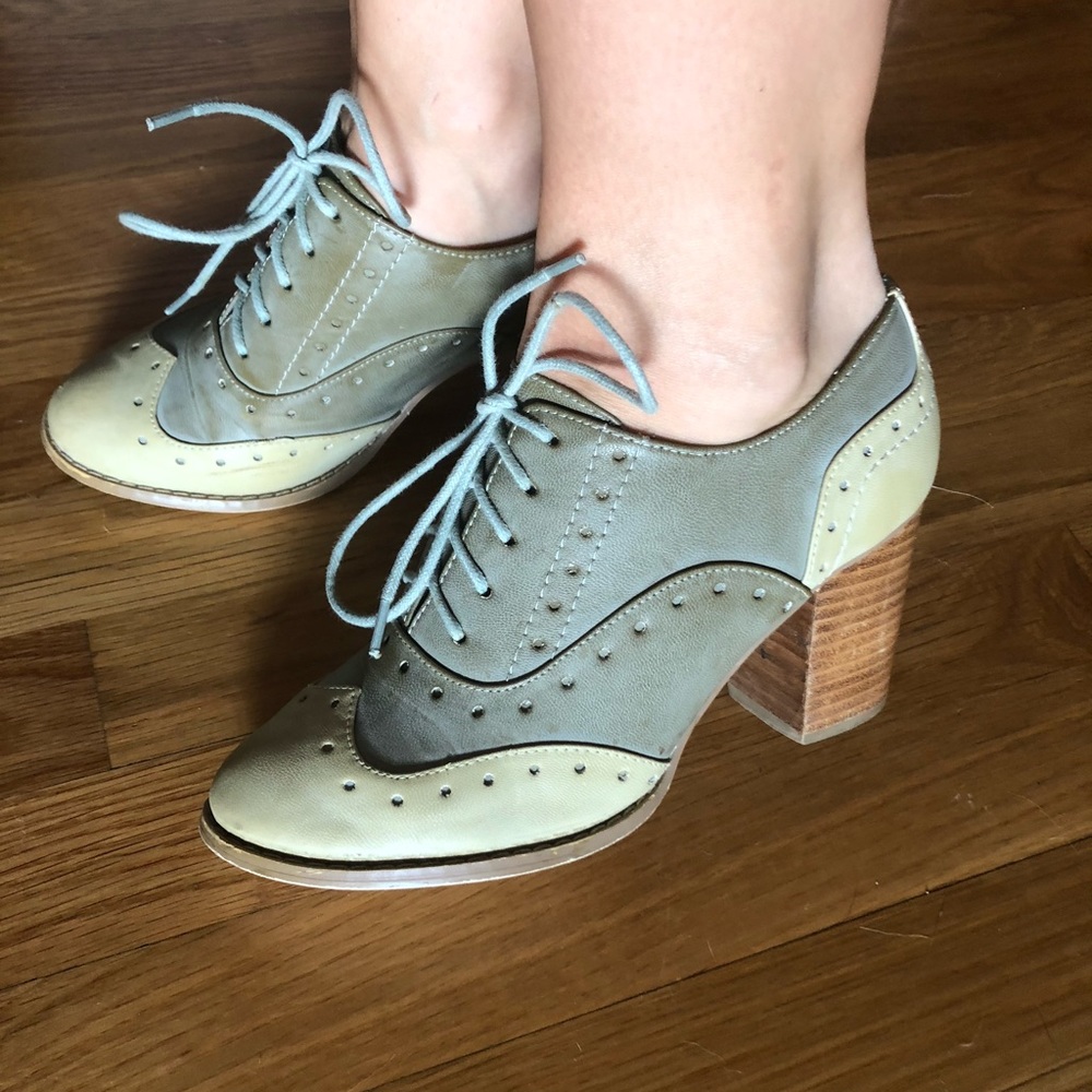 Lace up oxford heels